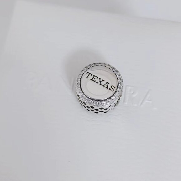 Pandora Texas Cowboy Charm Bead Button S925 Silver Bracelet Pendant with box - Picture 2 of 7